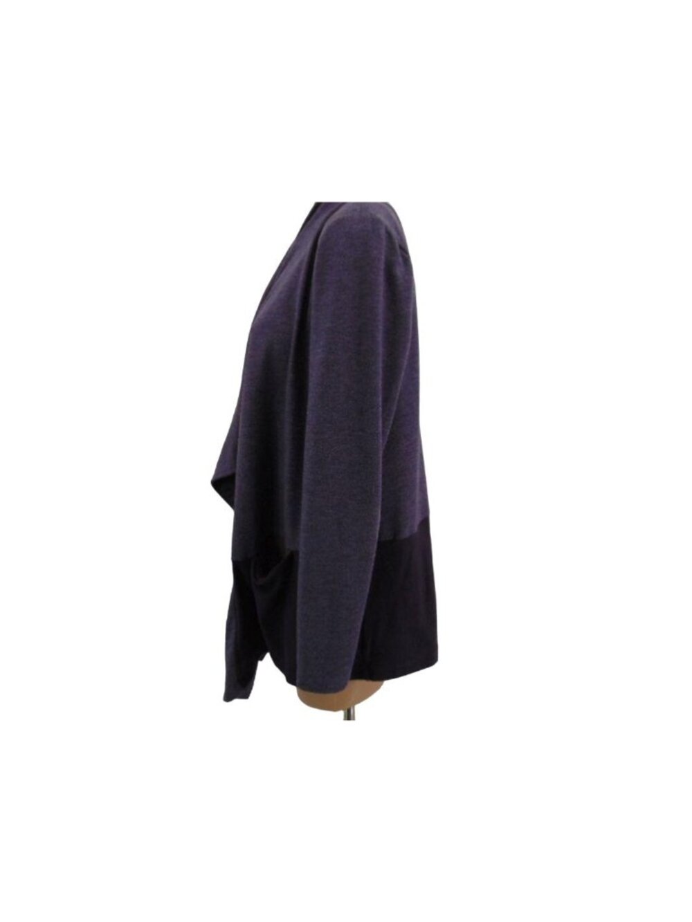 Logo Lorie Goldstein Draped Front Terry Cardigan S  Color Block Oversized - Picture 13 of 14